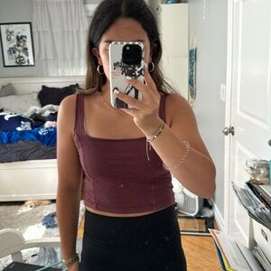aerie burgundy tank top, size small